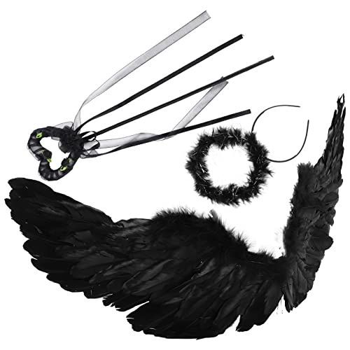 WRITWAA 1 Satz Halloween-Kleider Dinosaurier Feenflügel Spinne Ankleiden kinderkostüme halloween kinderkostum halloween Cosplay-Anzug für kreatives Teufelskostüm Mantel Feder Black WRITWAA 1 Satz Halloween-Kleider Dinosaurier Feenflügel Spinne Ankleiden kinderkostüme halloween kinderkostum halloween Cosplay-Anzug für kreatives Teufelskostüm Mantel Feder Black von WRITWAA