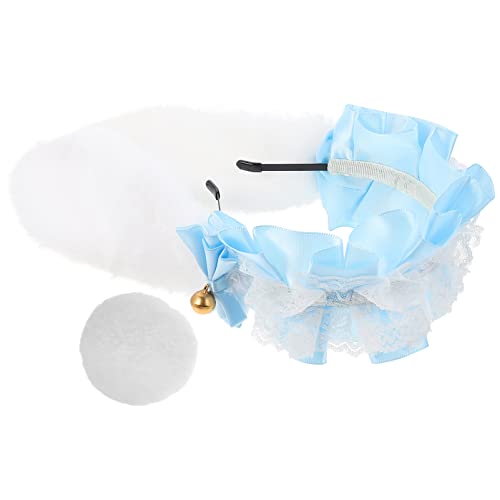 WRITWAA 1 Satz Hasenohr Stirnband Hasenkostüm Halloween -kostüm Mädchen Stirnband Kostümparty -requisite Hasenohren Kleid Für Mädchen Sky-blue Metallglocke von WRITWAA