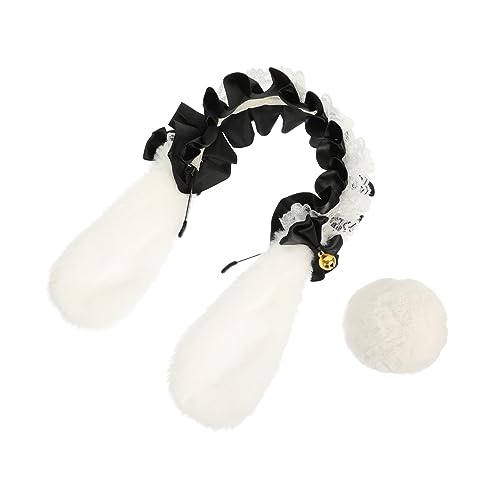WRITWAA 1 Satz Hasenohr Stirnband für Hasenschwanz Kaninchen Cosplay Prop Zubehör Party Halloween-Hasen-Stirnbänder Haarbänder mit Hasenohren und Ohren Plüschstoff Schwarz WRITWAA 1 Satz Hasenohr Stirnband für Hasenschwanz Kaninchen Cosplay Prop Zubehör Party Halloween-Hasen-Stirnbänder Haarbänder mit Hasenohren und Ohren Plüschstoff Schwarz von WRITWAA