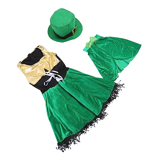 WRITWAA 1 Satz Irisches Dirndl Patricks-kostümkleid Für Damen St. Patricks Day Kostüm Hut Frauen Formelle Kleider Mädchenmütze Mädchen Hüte Damen Hut Cosplay Fräulein Westeuropa Polyester von WRITWAA