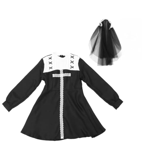 WRITWAA Kostüme für Erwachsene Nonnenkleid Schleier Set Party Halloween Schwarz Größe Xl WRITWAA Kostüme für Erwachsene Nonnenkleid Schleier Set Party Halloween Schwarz Größe Xl von WRITWAA