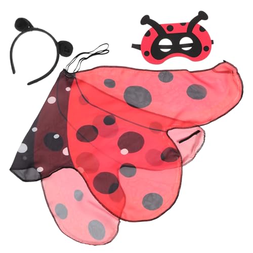 WRITWAA 1 Satz Stirnband-Halloween-Kostüm Marienkäfer Zubehör Frauen-Kit Damenkostüm Ladybug Kostümzubehör Ladybug Kopfschmuck Marienkäferflügel für Marienkäfer-Haarschmuck von WRITWAA