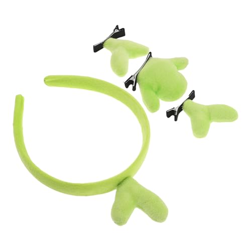 WRITWAA 1 Set Bean Sprout Stirnband: Süßes grünes Pflanzenhaarband, Haarspangen, lustiges Kaktus-Haar-Accessoire, Kopfbedeckung für Cosplay, Party, Hautpflege von WRITWAA