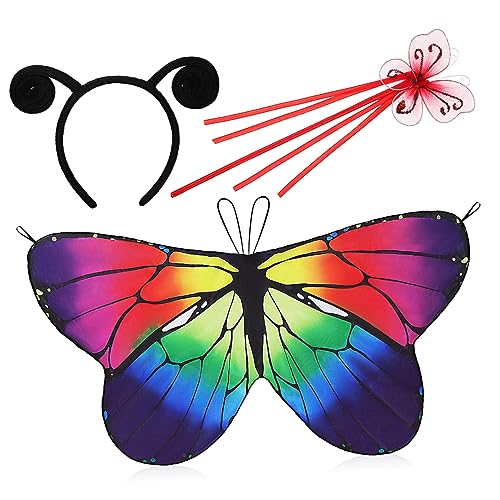 WRITWAA 1 Set Ort Mädchen Kleidung Polyester Schmetterling Flügel Cape Schmetterling Flügel Kostüm Mädchen von WRITWAA
