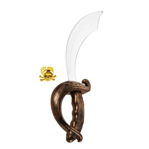 WRITWAA Spielset Piratenschmuck Jungen Und Mädchen Piratenzubehör Kunststoffohrringe Für Cosplay Bühnenrequisiten Halloween von WRITWAA