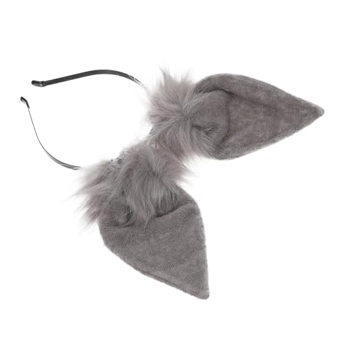 WRITWAA 1 Stück Cosplay-Kopfschmuck Hasenohren aus Spitze Stirnbänder Erwachsene Haarzubehör Kaninchen Cosplay Kostüm Kopfbedeckung kreatives Haarband Plüsch Grey von WRITWAA