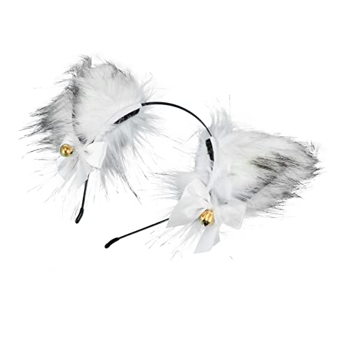 WRITWAA 1 Stück Fuchs Ohren Haarschmuck für Plüsch Haarreif Cosplay Zubehör für Partys und Festivals Weißes Dekorations Haarband mit Glocken WRITWAA 1 Stück Fuchs Ohren Haarschmuck für Plüsch Haarreif Cosplay Zubehör für Partys und Festivals Weißes Dekorations Haarband mit Glocken von WRITWAA