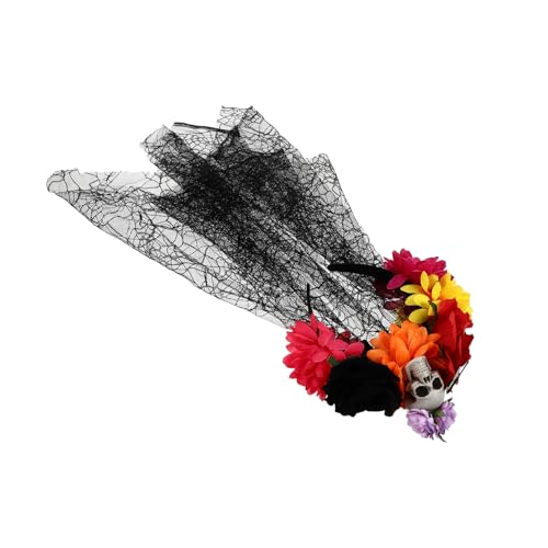 WRITWAA 1 Stück Halloween Kopfstück mit Skelett und Künstlichen Rosen Schwarz Rot für Kostümpartys und Cosplay Events Sorgt für Einen Festlichen Look WRITWAA 1 Stück Halloween Kopfstück mit Skelett und Künstlichen Rosen Schwarz Rot für Kostümpartys und Cosplay Events Sorgt für Einen Festlichen Look von WRITWAA