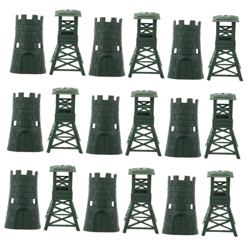 WRITWAA 10 Satz Teiliges Mini Militärmodell Turmspielzeug Detailgetreue Robuste Dekoration aus Kunststoff Kompakt Leicht für Schreibtisch Szenen deko Kindersicher Retro Gestaltet von WRITWAA