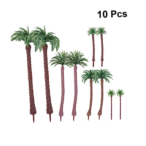 WRITWAA 10 Stück Teiliges Kunststoff palmenmodell Realistische Mini palmen für Landschaftsmodell Diorama Sandtisch deko DIY Bastelmaterial Detailreich Naturgetreu von WRITWAA