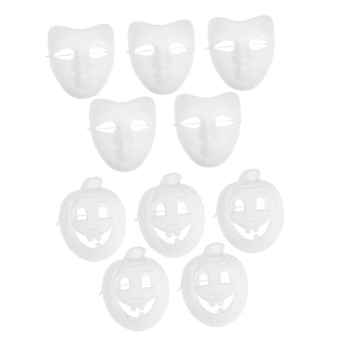 WRITWAA Halloween Deko Diy Papiermasken Handgemachte Weiße Pulp Masken Für Halloween Leere Masquerade Masken Bemalen Perfekte Kostümaske Für Karneval Fasching Masken von WRITWAA