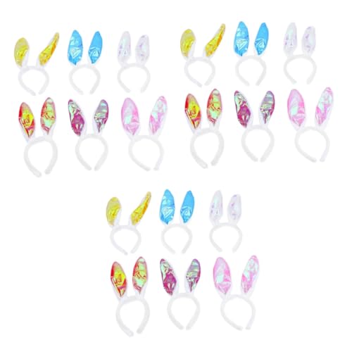 WRITWAA 18 Stück Teiliges Fluoreszierende Hasenohren Haarbänder Leichtes Stirnband für Mädchen Halloween Karneval Party Kostüm Zubehör Vielseitig für Festtage und Feiern von WRITWAA