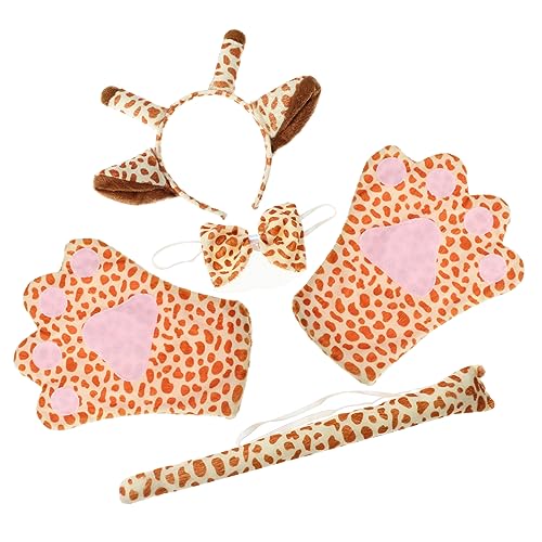 WRITWAA 1Satz Giraffen Kostüm Für Erwachsene Teiliges Tierkostüm Mit Giraffen Stirnband Fliege Handschuhen Für Karneval Fasching Und Cosplay Lustige Kostümparty von WRITWAA