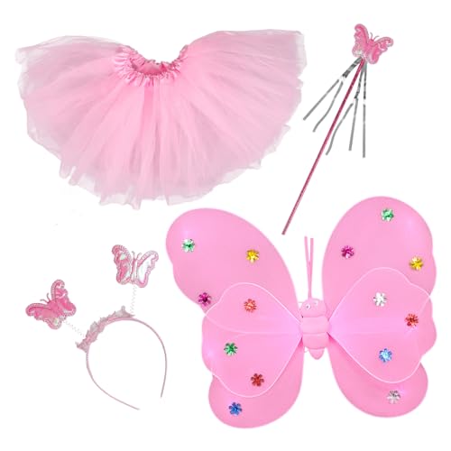 WRITWAA 1Satz Schmetterlingskostümset Teiliges Tutu Rock Mit Schmetterlingsflügeln Zauberstab Für Kreative Kostümpartys Fotoshootings von WRITWAA