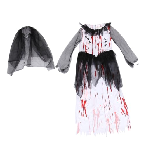 WRITWAA 1Set 2 Stücke Ort Mädchen Kleidung Polyester Weiß Bekleidung Outfits Halloween Kostüme von WRITWAA