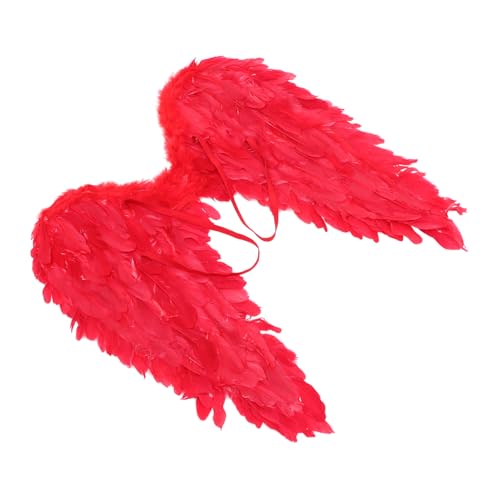 WRITWAA 1Stk Engelsfederflügel Stütze Bogen Funkeln Stolz weihnachtsdeko the hallow hochzeitstruhe hochzeitslaken geburtstags Versorgung durchführen rückseitige Verzierungen rot von WRITWAA