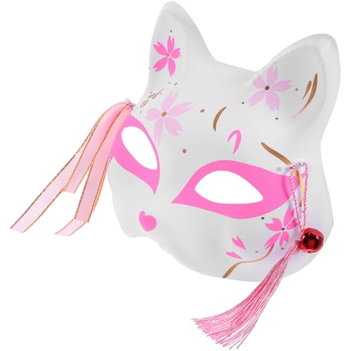 WRITWAA 1Stk Fuchs maske mit halbem Gesicht Partyzubehör lustiges tier Halloween -Masken Maskerade Kostüm halloween party halloween masken Cosplay-Maske party dekorative maske Papier Rosa von WRITWAA