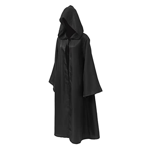WRITWAA 1Stk Halloween-Umhang Halloween-Kapuzenmantel Halloween-Mantel für Erwachsene Sensenmann Halloween umhang Halloween Costume Party-Umhang Cosplay-Mantel Polyester (Polyester) Black von WRITWAA
