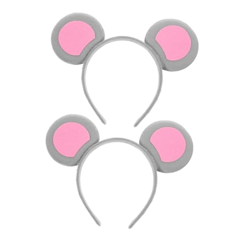 WRITWAA 2 Stück Flexibler Mäuseohren Haarreifen Niedliche Cartoon Tierohren Stirnband für Damen Komfortabel und Verstellbar für Halloween Party Cosplay und Karneval von WRITWAA