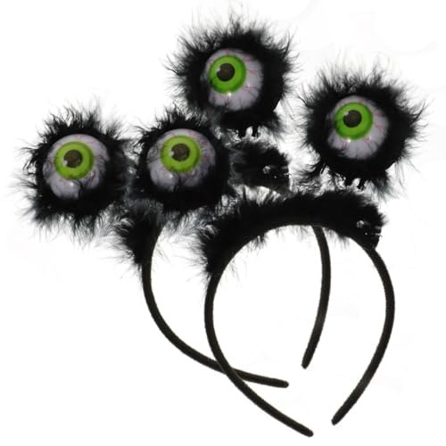 WRITWAA 2 Stück Halloween Augenball Haarreifen Leuchtende Augen Kopfbedeckung für Erwachsene für Kostümpartys und Halloween Veranstaltungen von WRITWAA