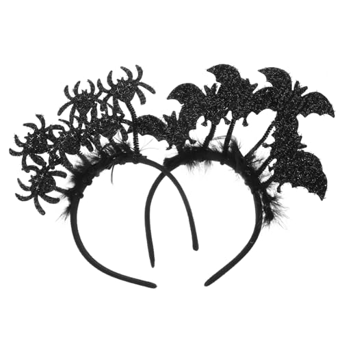 WRITWAA 2 Stück Halloween Haarband mit Spinnen und Fledermaus Motiven für Halloween Partys Kostüm Events und Aufführungen von WRITWAA