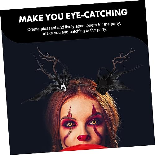 WRITWAA 2 Stück Halloween Haarreif mit Schwarzen Federn Kreativer Kopfschmuck für Damen und Langlebiges Material für Kostüm und Themenpartys Auffälliges Accessoire für Halloween und von WRITWAA