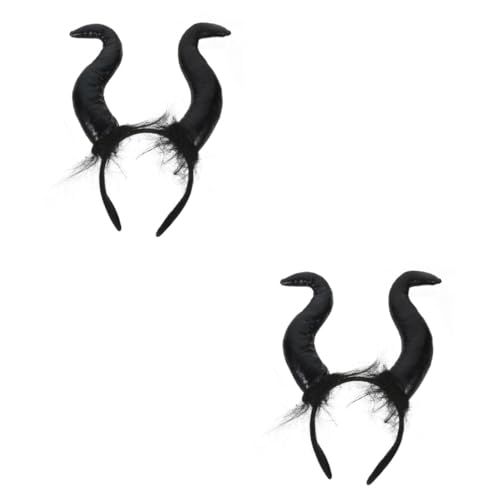 WRITWAA 2 Stück Halloween Ox Horn Haarreif Leichtes Teufelshorn Stirnband für Halloween Party Cosplay Karneval Haarschmuck Damen von WRITWAA