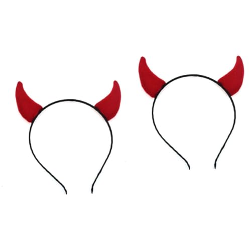 WRITWAA 2 Stück Halloween Teufelshorn Stirnband Leichtes Bequemes Kopfschmuck Horn für Halloween Kostüm Cosplay Party Zubehör von WRITWAA
