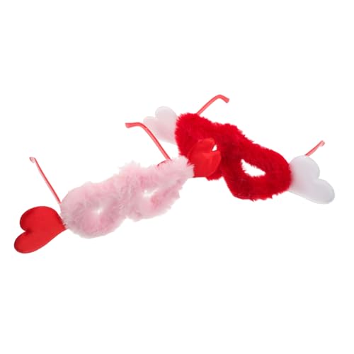 WRITWAA 2 Stück Herzförmige Plüsch Sonnenbrillen Kuschelige Velvet Partybrille Unisex Leicht Komfortabel Valentinstag Accessoire Für Kostüm Fasching Fest von WRITWAA