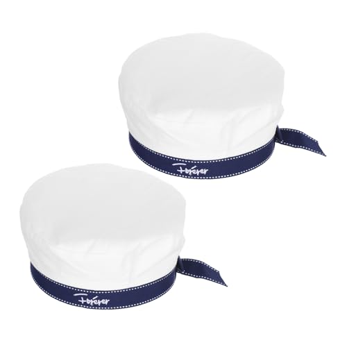 WRITWAA 2 Stück Kapitänsmütze für Damen Beret Sailor Hüte im Stil für Yacht Themenpartys Kostüm Accessoire Weiß für Events und Cosplay von WRITWAA