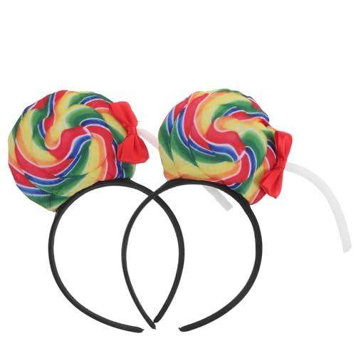 WRITWAA 2 Stück Lollipop-Stirnband: Cartoon-Kopfbedeckung, Performance-Party, Lollipop-Haar-Accessoires – Foto-Requisiten für Themen-Event-Partys von WRITWAA