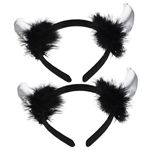 WRITWAA 2 Stück Ochsenhorn Stirnband für Halloween Teufelshörner Haarreif Cosplay Kostümzubehör für Halloween Partys und Karnevalsveranstaltungen von WRITWAA