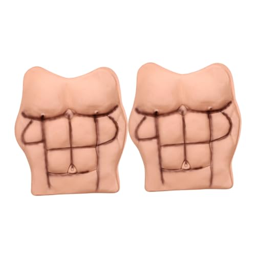WRITWAA 2 Stück Täuschend Echte Muskelbrust und Bauch für Männer Kostümrequisiten für Halloween Cosplay Faschings und Themenpartys von WRITWAA