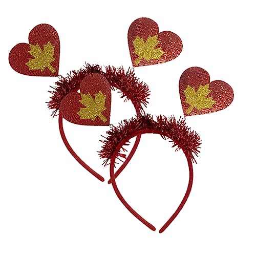 WRITWAA 2 Stück Teiliges Haarreifen mit Dekorativem Ahornblatt und Herz Rotes Party Haarband für Tag Festliches Kopfschmuck Accessoire für Damen und Mädchen für Feierlichkeiten und WRITWAA 2 Stück Teiliges Haarreifen mit Dekorativem Ahornblatt und Herz Rotes Party Haarband für Tag Festliches Kopfschmuck Accessoire für Damen und Mädchen für Feierlichkeiten und von WRITWAA