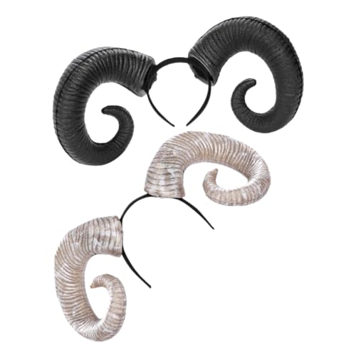 WRITWAA 2 Stück Teiliges Halloween Horn Stirnband Leichtes PU Kopfschmuck Teufelshörner Cosplay Haarreif für Karneval Party Masquerade von WRITWAA
