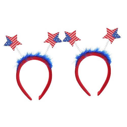 WRITWAA 2 Stück Teiliges Independence Day Haarreifen Krone Stirnband Flexibel Langlebig für Erwachsene Party Festival Zubehör von WRITWAA