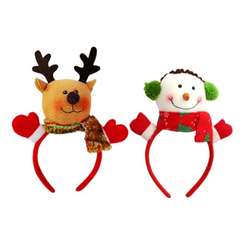 WRITWAA 2 Stück Weihnachtliche Haarbänder mit Süßen Puppenmotiven Leicht Komfortabel Passend Festliche und Erwachsenen Accessoires für Weihnachtsfeiern und Partys von WRITWAA