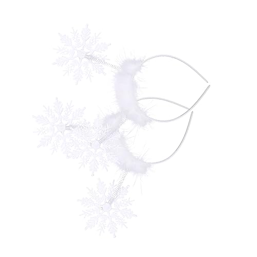 WRITWAA 2 Stück Weihnachtlicher Haarschmuck Schneeflocken Haarreifen Weiß Party Haarreif für Mädchen Accessoire für Festliche Kostüm und Familienfeiern von WRITWAA