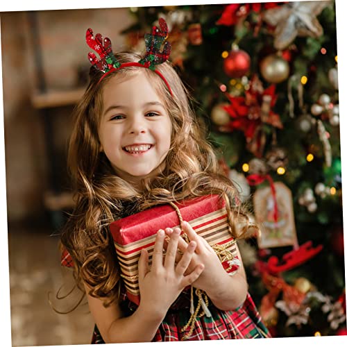 WRITWAA 2 Stück Weihnachtlicher Hirschgeweih Haarreif Teiliges mit Pailletten Festlicher Haarschmuck für Mädchen Kostüm Party Zubehör für Weihnachten und Karneval von WRITWAA