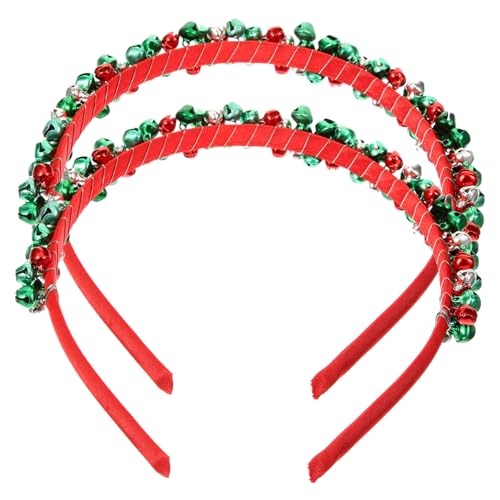 WRITWAA 2 Stück Weihnachts Stirnband mit Hirschgeweih und Glocken Kreativer Kopfschmuck für Xmas Party Karneval Fasching Leichtes Haaraccessoire für Erwachsene von WRITWAA