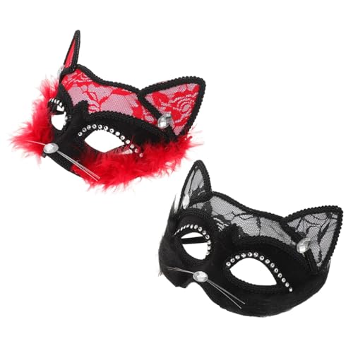 WRITWAA 2 Stück katze gesichtsmaske Maske Katzenmaskenkostüm Maskerade Maske Männer Katzenmaske für Frauen Weibliche realistische süße Plastik WRITWAA 2 Stück katze gesichtsmaske Maske Katzenmaskenkostüm Maskerade Maske Männer Katzenmaske für Frauen Weibliche realistische süße Plastik von WRITWAA