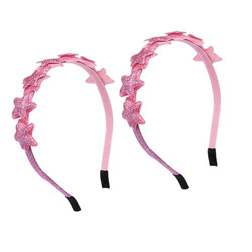 WRITWAA 2 Stücke Liebe Glitzerkopf Hoop Funkeln Haarband Kinderhaare Haare Glitzern Mädchen Stern Zubehör Haarschmuck Party-kopfschmuck Party-haare Geburtstagskopfbedeckung von WRITWAA