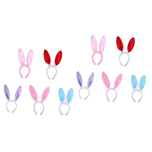WRITWAA 20 Stck Teiliges Plüsch Hasenohren Haarband Weiche Cartoon Stirnbänder Weiß Weiß Blau Rot und Verstellbar für Karneval Ostern Halloween und Partys von WRITWAA