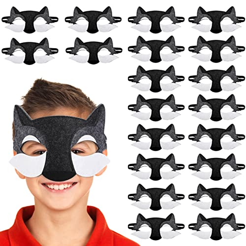 WRITWAA 20 Stück Cosplay Wolfsmasken, Filz Halbgesichts-Wolfsmasken für Kinder, Halloween Maskerade Kostüme, Mehrfarbig, 20 x 10 cm WRITWAA 20 Stück Cosplay Wolfsmasken, Filz Halbgesichts-Wolfsmasken für Kinder, Halloween Maskerade Kostüme, Mehrfarbig, 20 x 10 cm von WRITWAA