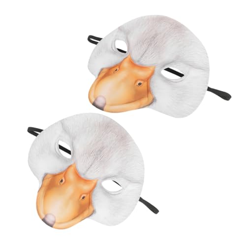 WRITWAA 2St Entenmaske lustige maske halloween dekoration Halloweenmaske Duckface-Maske halloween maske Cosplay-Maske Halloween-Maske lustig Gruselige Halbgesichtsmaske Halbmaske Eva Weiß von WRITWAA