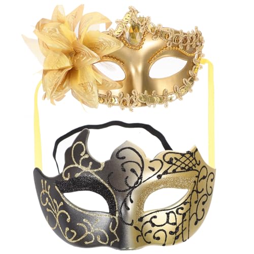 WRITWAA 2St Halloween-Paarmasken Maskerade Halloween-Cosplay-Party-Kostüm Halloween Streich halloween masken halloweenmaske Kostümparty-Maske auf Stick Halloween-Masken- Plastik von WRITWAA
