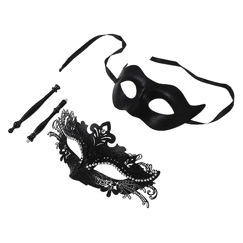 WRITWAA 2St Maskerade-Maske für Party halloween masken halloweenmaske halloween masks Schädelmaske Dinosauriermaske LED-Maske Maskerade-Maske für Paare Halloween-Augenmaske Plastik Black von WRITWAA