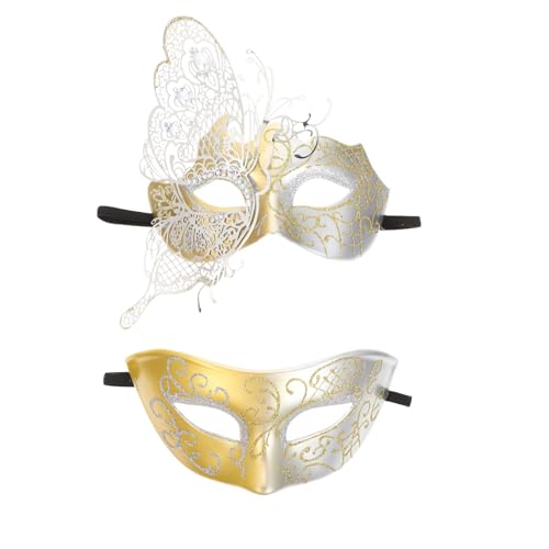 WRITWAA 2st Diamant-schmetterlings-maske Halbe Maskerade-masken Glitzermaske Weibliche Maske Kostüm Lustige Maske Augenmasken Halloween-accessoires Golden Plastik WRITWAA 2st Diamant-schmetterlings-maske Halbe Maskerade-masken Glitzermaske Weibliche Maske Kostüm Lustige Maske Augenmasken Halloween-accessoires Golden Plastik von WRITWAA