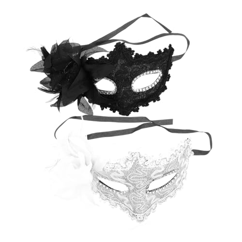 WRITWAA 2st Rosenprinzessin Maske Abschlussball Requisiten Stütze Maskerade Halbmasken Handmasken Mit Stick Maskerade Masken Party Halloween-kostümmasken Karnevalsmasken Frauen Plastik von WRITWAA