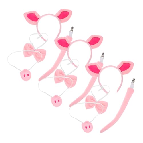 WRITWAA 3 Satz Teiliges Schwein Kostüm Set für Erwachsene Weicher Plüsch Haarreif mit Schweineohren Leichter Schweineschwanz Rosa Tier Verkleidung für Halloween Fasching Cosplay und WRITWAA 3 Satz Teiliges Schwein Kostüm Set für Erwachsene Weicher Plüsch Haarreif mit Schweineohren Leichter Schweineschwanz Rosa Tier Verkleidung für Halloween Fasching Cosplay und von WRITWAA